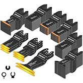 AMZWEI 118PCS Oscillating Tool Blades Metal Wood Cutting | Professional Curved Edge Titanium Multitool Blades, Compatible with Dewalt Milwaukee Ryobi Rockwell Fein