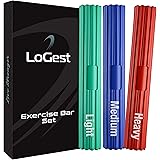 LoGest Twist Hand Exerciser Bars - 3 Piece Flexible Bars Strengthener Set - Tennis Elbow, Golfer's Elbow, Tendonitis, Wrist, Forearms Pain Relief Therapy Bar - Wrist and Arm Strengthener Twist Bar