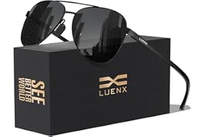 LUENX Aviator Sunglasses for Men Women Polarized - UV400 Protection, Stylish Shades, Driving, Outdoor Activities