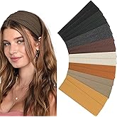 XunYee 16 Pcs Headbands for Women Non Slip Soft Wide Headbands Bulk Ribbed Head Bands Thick Elastic Hairbands Bulk Multicolor Fashion Boho Hair Accessories for Workout Yoga Sports