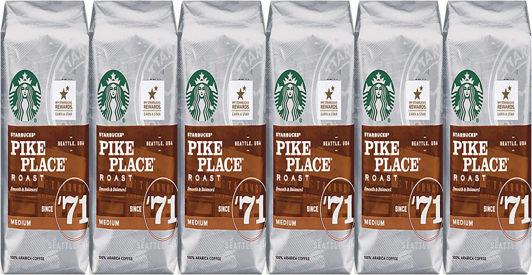 Coffee Starbucks Coffee – Ground Coffee - Choose from House Breakfast Blend Espresso Pike Place & More - Gourmet Gifts 1 LB – 16 Oz 6-Pack Energy For Your Cup Starbucks Cup Tumbler (Pike Place)