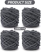 TSLBW Knitting Wool Yarn 4 x 100g Soft Multi Coloured Chunky Velvet Feel view 2
