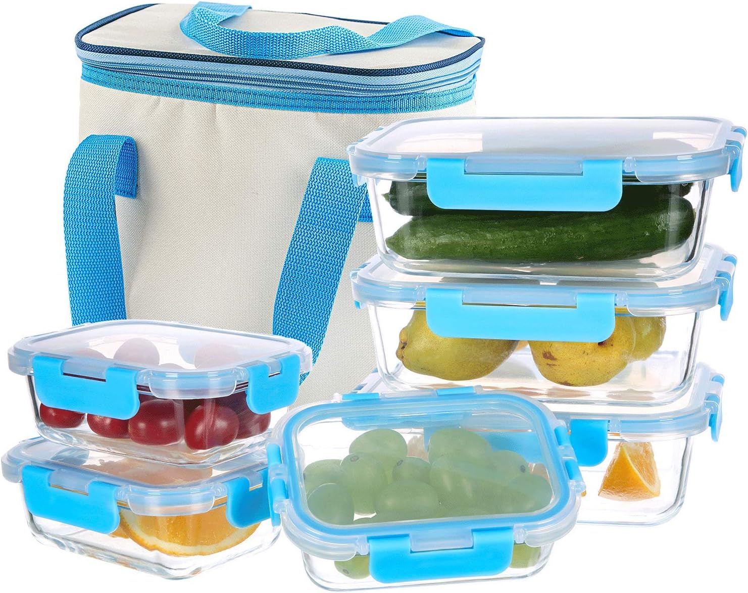 6 Pack Glass Food Storage Containers With Lids [Get Lunch