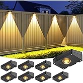 VOLISUN Solar Fence Lights, Fence Lights Solar Powered, IP65 Waterproof LED, 3 Color Temperatures Solar Light for Fence, Yard, Wall, Backyard (8 Pack, Black)