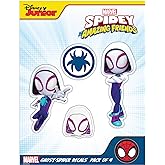 Marvel Spidey and His Amazing Friends Decals - Set of 4 Ghost-Spider Gwen Stacy Vinyl Stickers for Car Water Bottle Bike Helmet Laptop Skateboard - Marvel Stickers for Kids and Adults