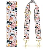 DANHRO Purse Strap Replacement Belt Crossbody 1.5" Wide Golden Buckle Cute Shoulder Strap Durable Adjustable Guitar Straps for Canvas Bag Handbag Cute Blue Floral