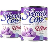 Ube Condensed Milk, 13.40 oz, Pack of 2, Sweetened Condensed Creamer | Jans Sweet Cow Purple Lavender Sweetened Canned Milk,