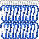 sprookber 2" Small Carabiner Clip, D Ring Caribeener, Spring Snap Hook for Keychain Multipurpose, Set of 20