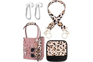 Toykee Bag Strap Charms Crossbody for Bogg Bag Accessories - Shoulder Strap Neoprene Luggage Handle Wrap for Suitcase & 2 Key Holders Leopard