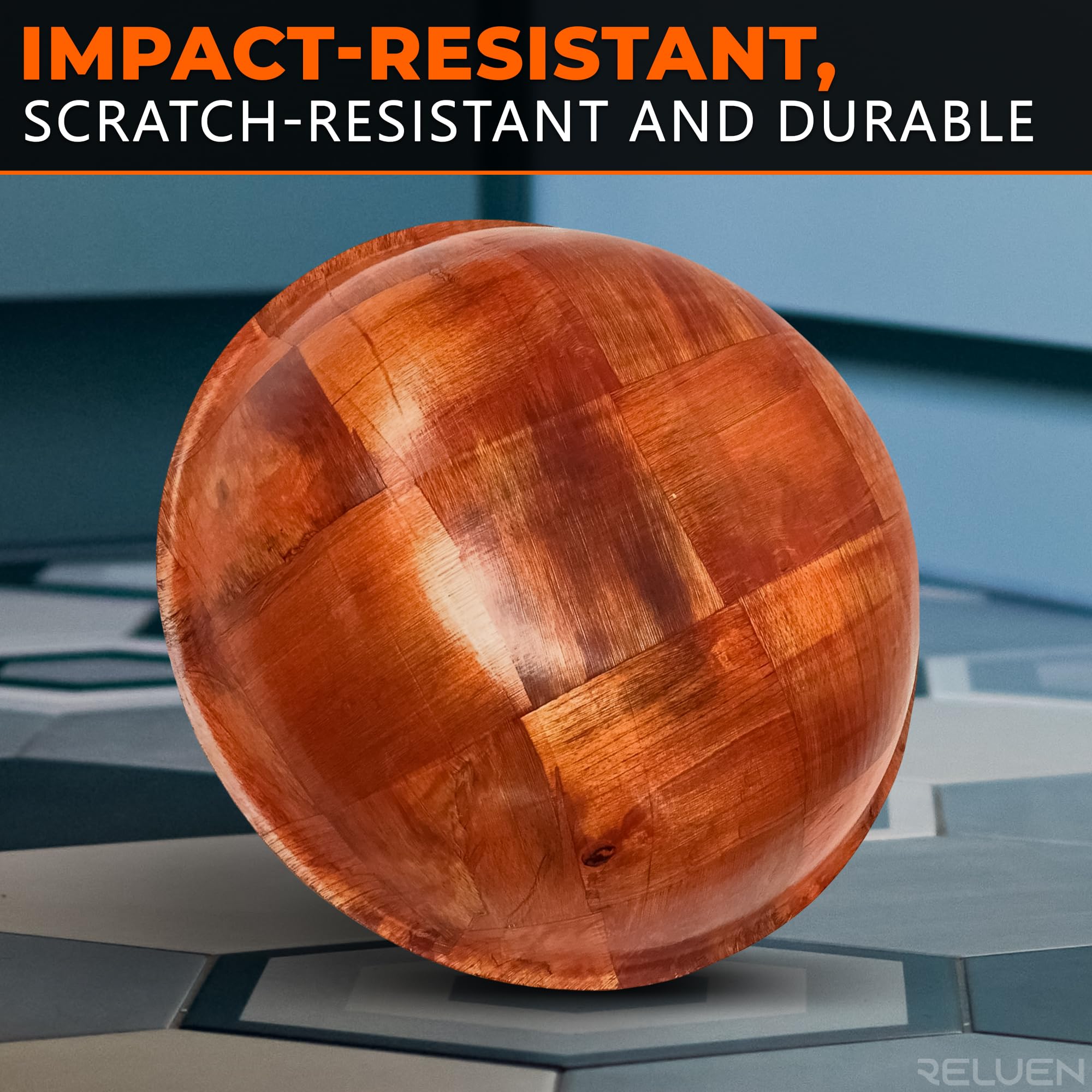 6Pcs Wooden Salad Bowl Set - 8 Inch Decorative Bowls for Kitchen Large Serving Bowls for Entertaining Small Snack Bowls Set Soup - Fruit Bowl for Kitchen Counter Salad Bowls for Lunch Serving Bowl Set - Image 7