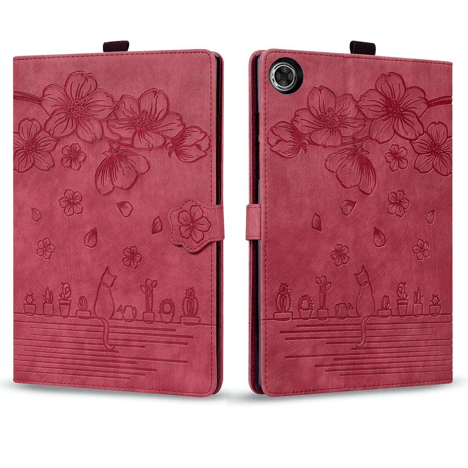 Rosbtib Case for Lenovo Tab M10 (3rd Gen) 10.1 Inch 2022 TB-328FU / TB328XU (Not for M10 2019), Flip Cover Magnetic Card Slots PU Leather Cover Lenovo Tab M10 10.1", Red