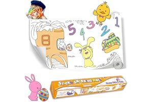 Todos Aman DIY No Mess Restickable Sticky Coloring Drawing Paper Roll, Fun Relaxing Therapeutic Activity for Toddlers, Kids, 