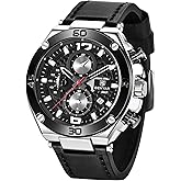 BENYAR Mens Watches Chronograph Date Waterproof Sports Watches Leather Strap Business Wrist Watches