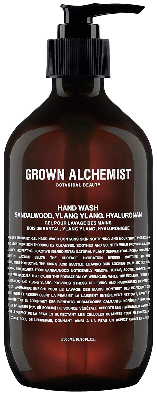 Grown Alchemist Hand Wash - Sandalwood, Ylang Ylang & Hyaluronan - Liquid Hand Soap, Clean Skincare (500ml / 16.9oz Pump Bottle) : Beauty
