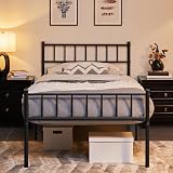 Yaheetech 3ft Single Metal Bed Frame with Headboard Footboard Black