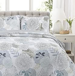 Cozy Line Home Fashions Nina Trista Flowers Aqua