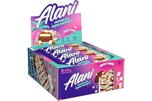 Alani Nu Protein Bars Rocky Road | High Protein Gluten-Free Bars | 16g Protein | Low-Sugar (7G) Low-Carb Healthy Snacks | 12 
