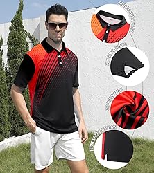 uideazone Mens Golf Shirt Dry Fit 3D Print Tennis