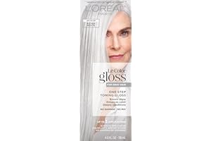 L'Oreal Paris Le Color Gloss One Step Toning Gloss, In-Shower Hair Toner with Deep Conditioning Treatment Formula for Gray Hair, Silver White, 1 Kit