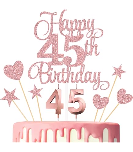 Rose Gold 45th Birthday Decorations For Women 6Pcs 45th Birthday Yard Signs Made In