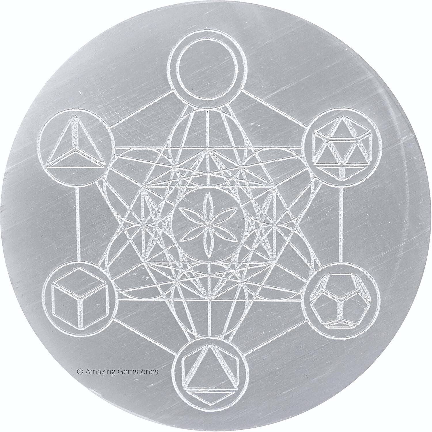 Mixed Media - Selenite Crystal Charging Plate For Crystals And Healing Stones, 4