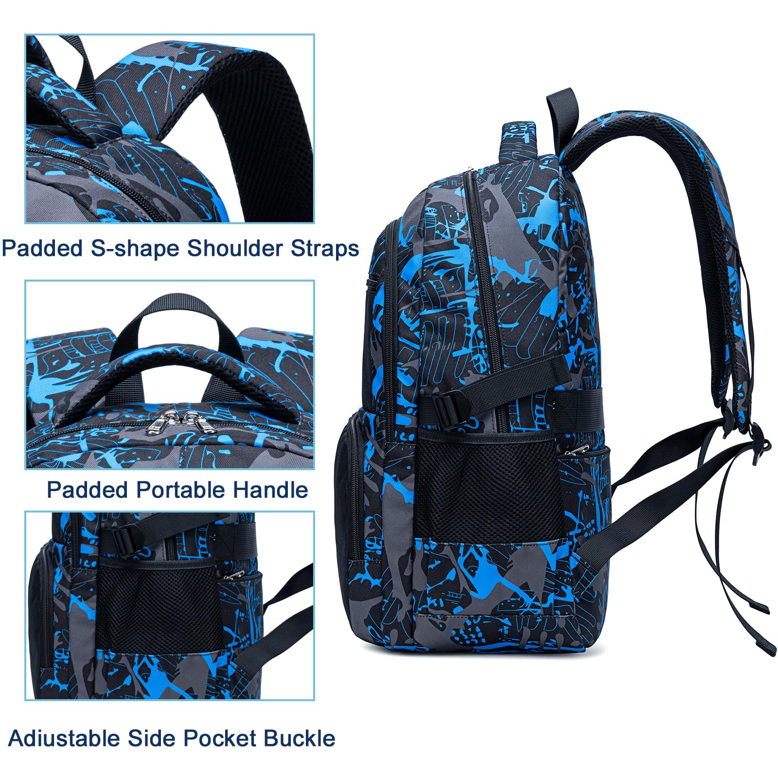 Bluboon Kids Backpack Boys Camo Bookbag Teens Elementary School Bag Daypack Travel Back Pack Middle school