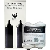 Combo Pack - 2 Berkey PF-2 Fluoride and Arsenic Reduction Elements + 2 NSF 42/372 Certified Phoenix Gravity New Millennium Edition Filter Elements