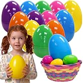 GiftExpress 12-Pack Jumbo 6 inch Plastic Easter Eggs - Solid Assorted Color Fillable Eggs, Stands Upright - Kid Party Toys for Gift Baskets or Egg Hunt D&eacute;cor