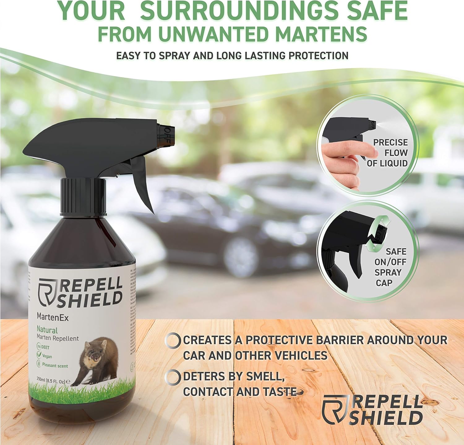 RepellShield Marten & Mole Repellent Spray, Natural Geraniol, Pet-Safe, Non-Toxic - Image 5