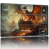 Playmat for MTG,Card Playmat Stitched with Zones