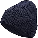Seamless Beanie Hat for Men Women, Wool Fisherman Beanies, Unisex Cuffed Knit Warm Winter Hats Skull Cap Ski Caps