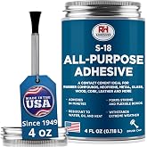 S-18 All-Purpose Adhesive 4 oz - Contact Cement for Headliner &amp; Upholstery | Multi-surface adhesive, bonds rubber, metal, leather, felt, wood and glass, for car headliners and upholstery