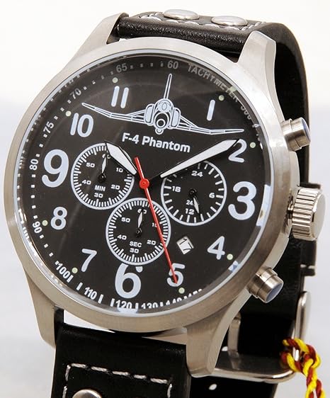 IMC Fliegeruhr -Phantom- Aviator Chronograph Edelstahl Armbanduhr - Sonderedition