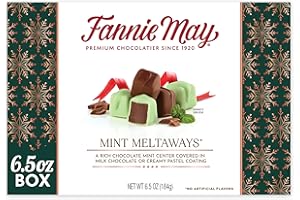 Fannie May, Premium Milk Chocolate, Mint Meltaways, Holiday Gift Box, 6.5 Oz