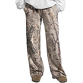 HOCANDY Women Wide Leg Camo Sweatpants Drawstring High Waisted Camouflage Sweat Pants Baggy Fleece Camo Pants with Pockets