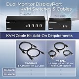 TRENDnet TK-240DP 2-Port Dual Monitor DisplayPort KVM Switch USB 2.0 Hub 4K UHD view 5