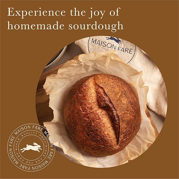 MAISON FARE SOURDOUGH BREADMAKING KIT – FAST-ACTIVATING STARTER, ARTISAN FLOUR MIX, ONLINE COMPANION – FOOLPROOF STEP BY STEP VIDEOS – BAKE 4 XL LOAVES WITH CLASSIC FRENCH FLAVOR