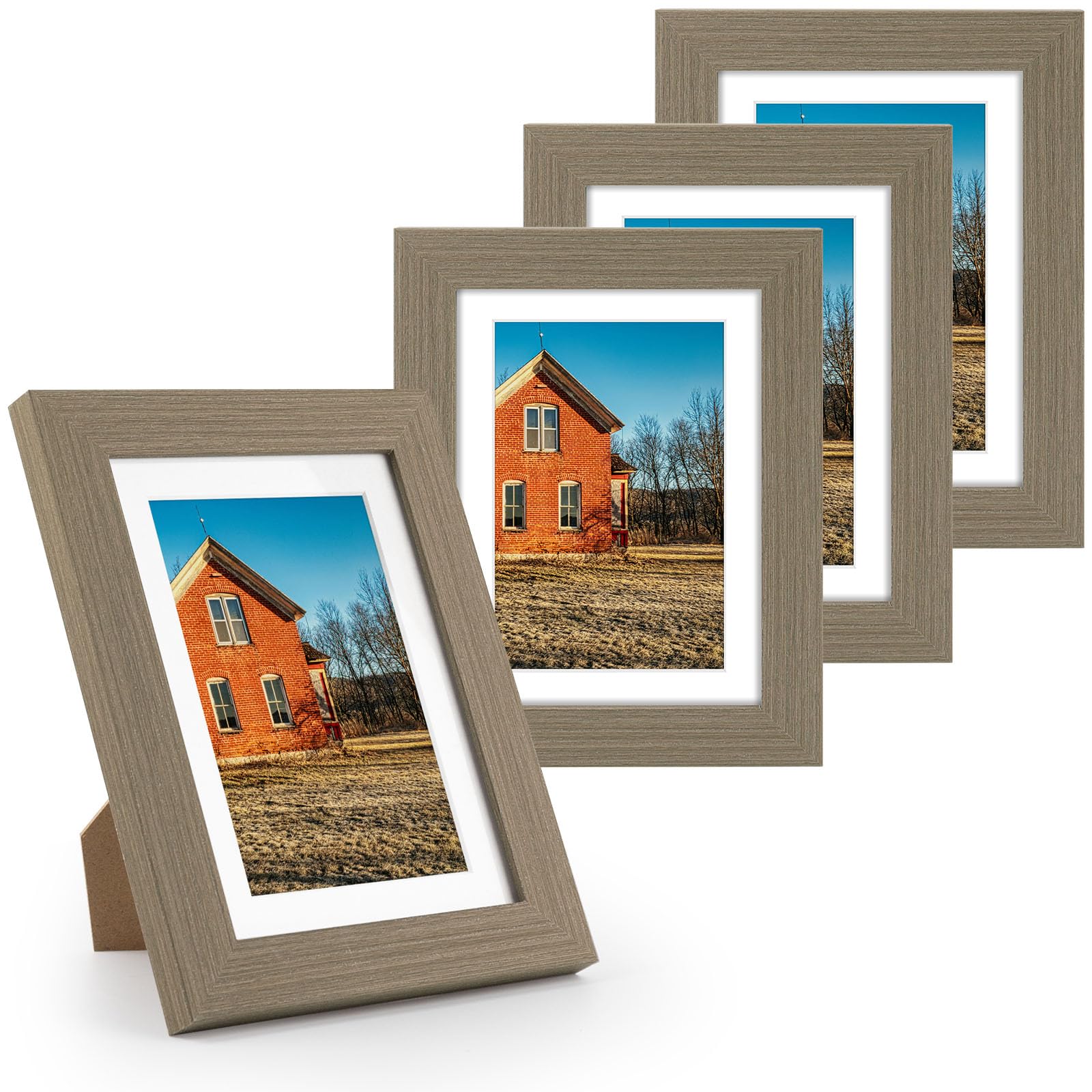 Golden State Art, 5x7 Picture Frame Set of 4