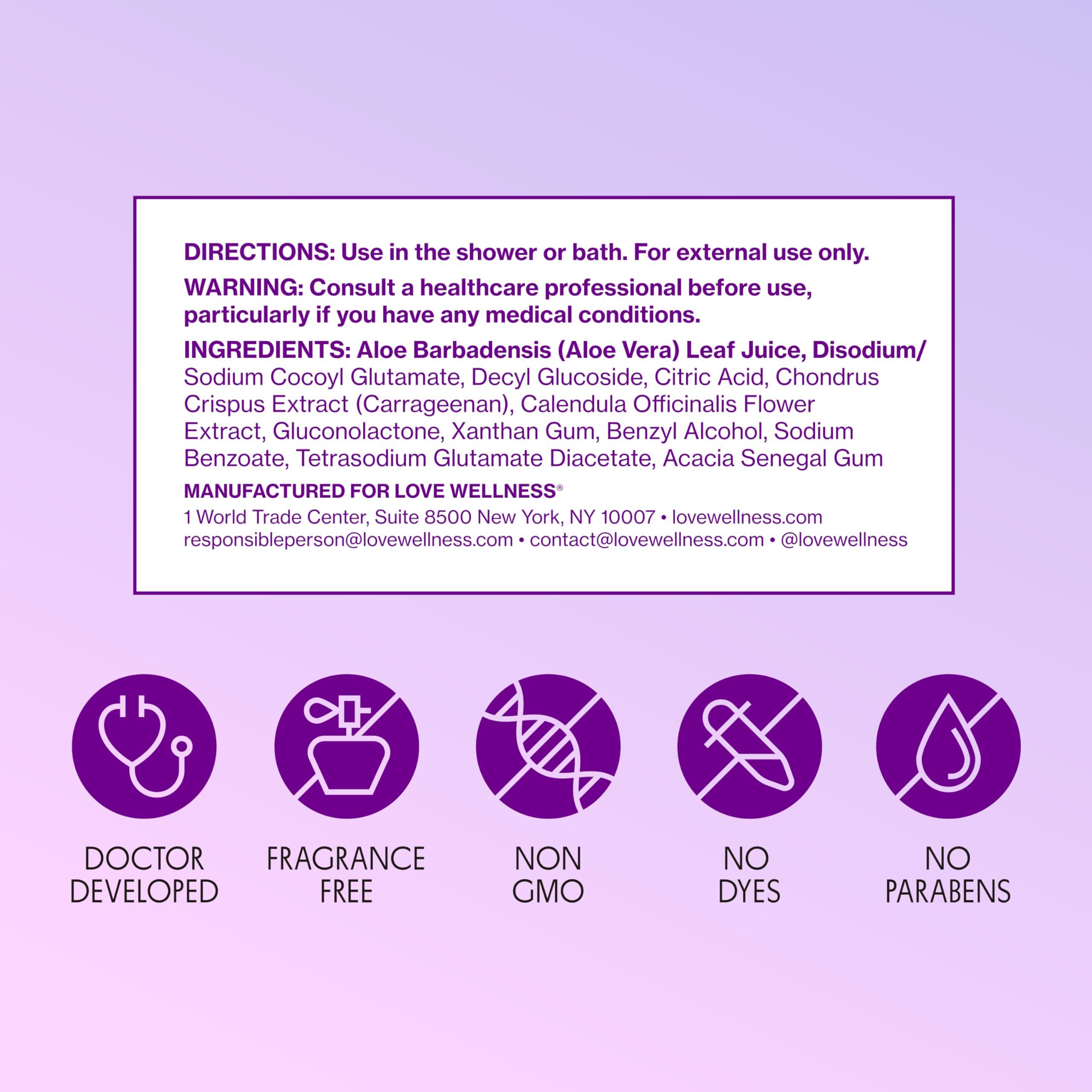 Love Wellness pH Balancing Cleanser | Feminine Vaginal Wash | Fragrance-Free | Vaginal Cleanser for Balanced pH, Intimate Health & Hygiene | Non-Irritating with Aloe Vera for Sensitive Skin | 5 Fl Oz