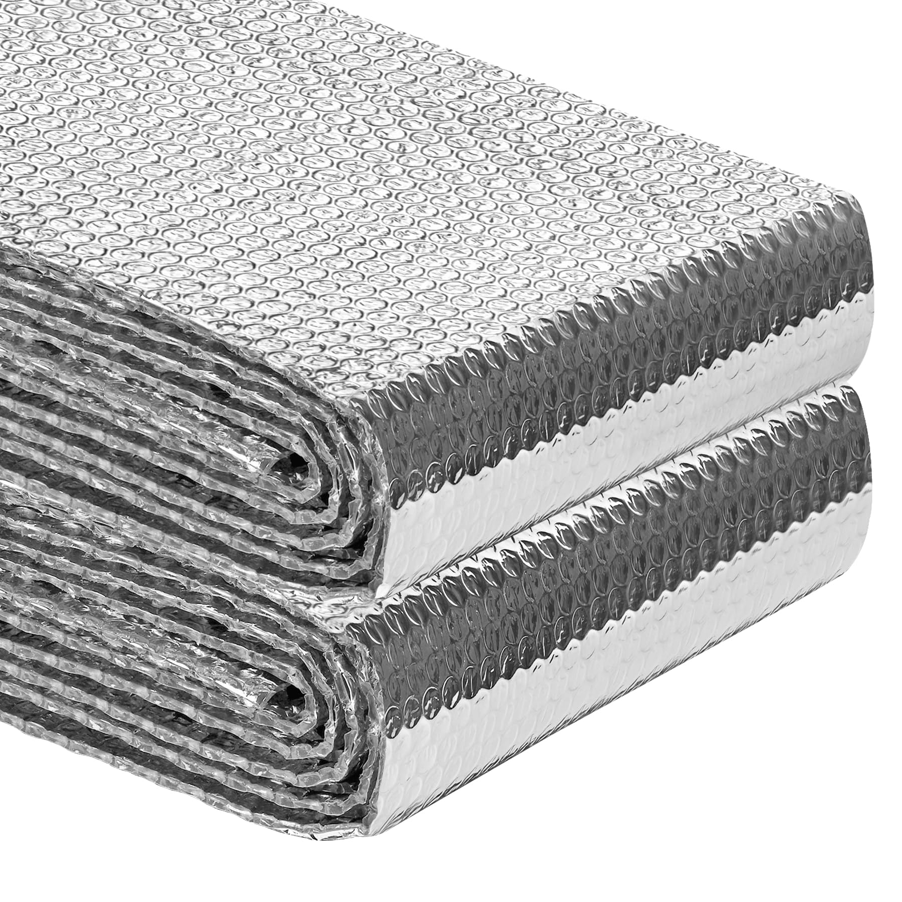 Photo 1 of Reflective Insulation Roll 47inch x 10Ft Double Bubble Reflective Aluminum Foil Wrap Insulating Sheet Thermal Shield Radiant Barrier for Winter RV Window Thermal Cold Insulation Summer Heat - Silver