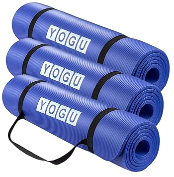 Yoga Mat 1/2 Inch Thick Multi-Purpose Lightweight Pilates Fitness Mats Durable Washable Non-Slip Surfaces Sweat-Proof Gym Workout Exercise Yoga Mat ...