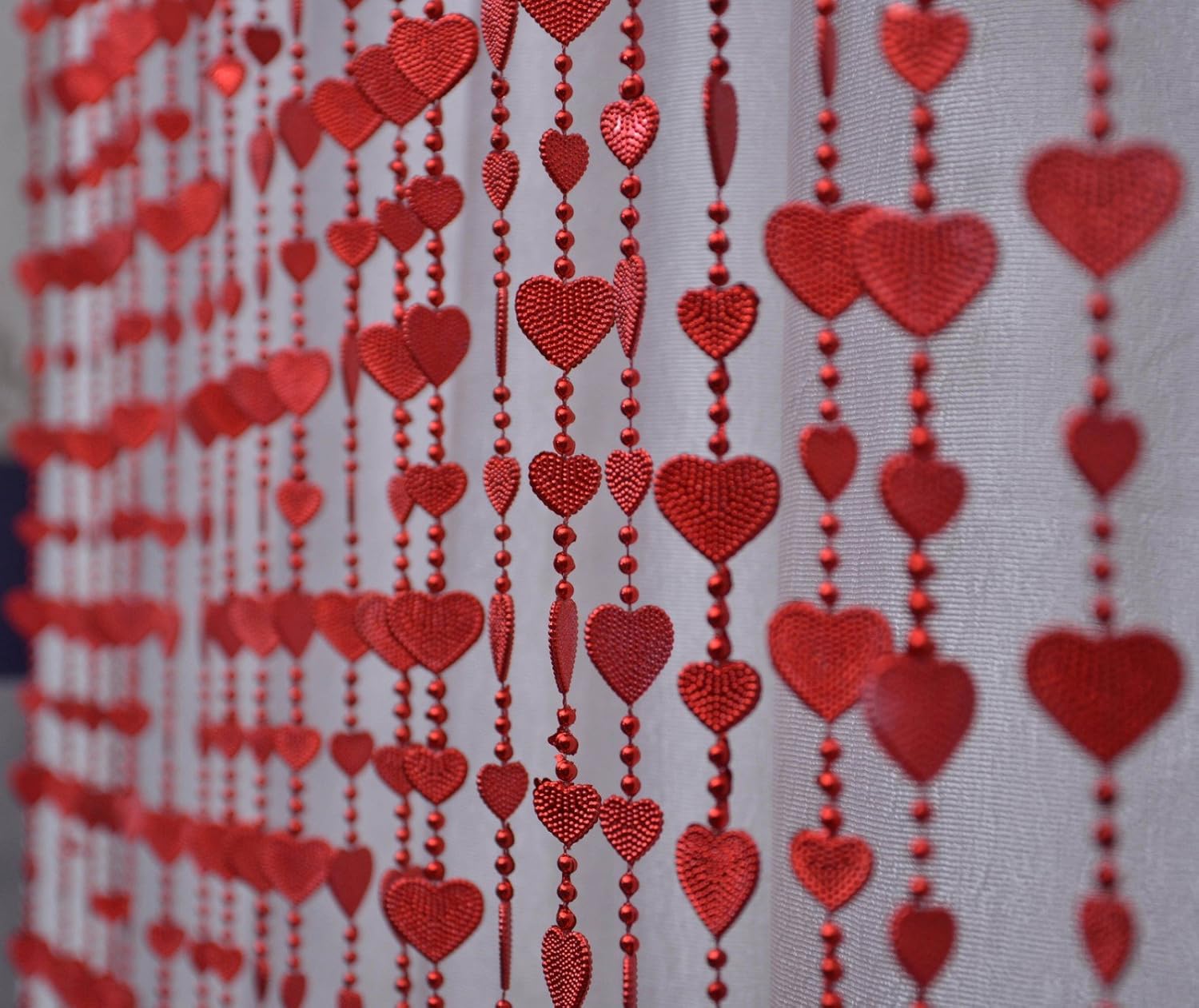Buy Pindia 9ft Strings Bead Curtain Red Heart Fancy Sparkling Door
