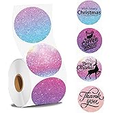 WONLABEL 2 x 2 Round Thermal Labels, 2 inch Thermal Printer Labels Sticker for DIY Logo Design, Name Tag, Addressing, Food Labeling, Office Supplies, Shipping Thanks Card, 4 Color Purple, 500 PCS/Roll