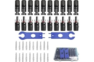 GUIRUIMOON 20PCS Solar Connectors Male Female with Dual Spanners IP67 1000V 30A 10AWG-14AWG Waterproof Solar Panel Cable Connectors (10 Pairs Solar Connectors)