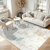 Homcomodar Large Beige Rug 122x170cm Non Slip Low Pile Abstract Floor Carpet view 1