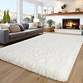 8x10 Area Rugs for Living Room Bedroom, Ultra Soft Fluffy Cream White Large Rug Carpet for Bedroom, Upgrade Non-Slip Fuzzy Shag Plush Rugs for Nursery Boys Girls Kids Room Modern Indoor Home Decor