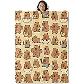 Playful Capybara Blanket, 60 x 50 Inch Flannel Cute Capybaras Throw Blanket, Animal Gifts for Women Girls Boys Adults Kids, Lightweight Cozy Warm Blankets for Sofa Travel Home Decor