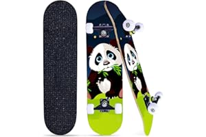 Skateboard Complete Deck 7 Layers 31"x8" Pro Complete Skate Board Maple Wood for Beginners