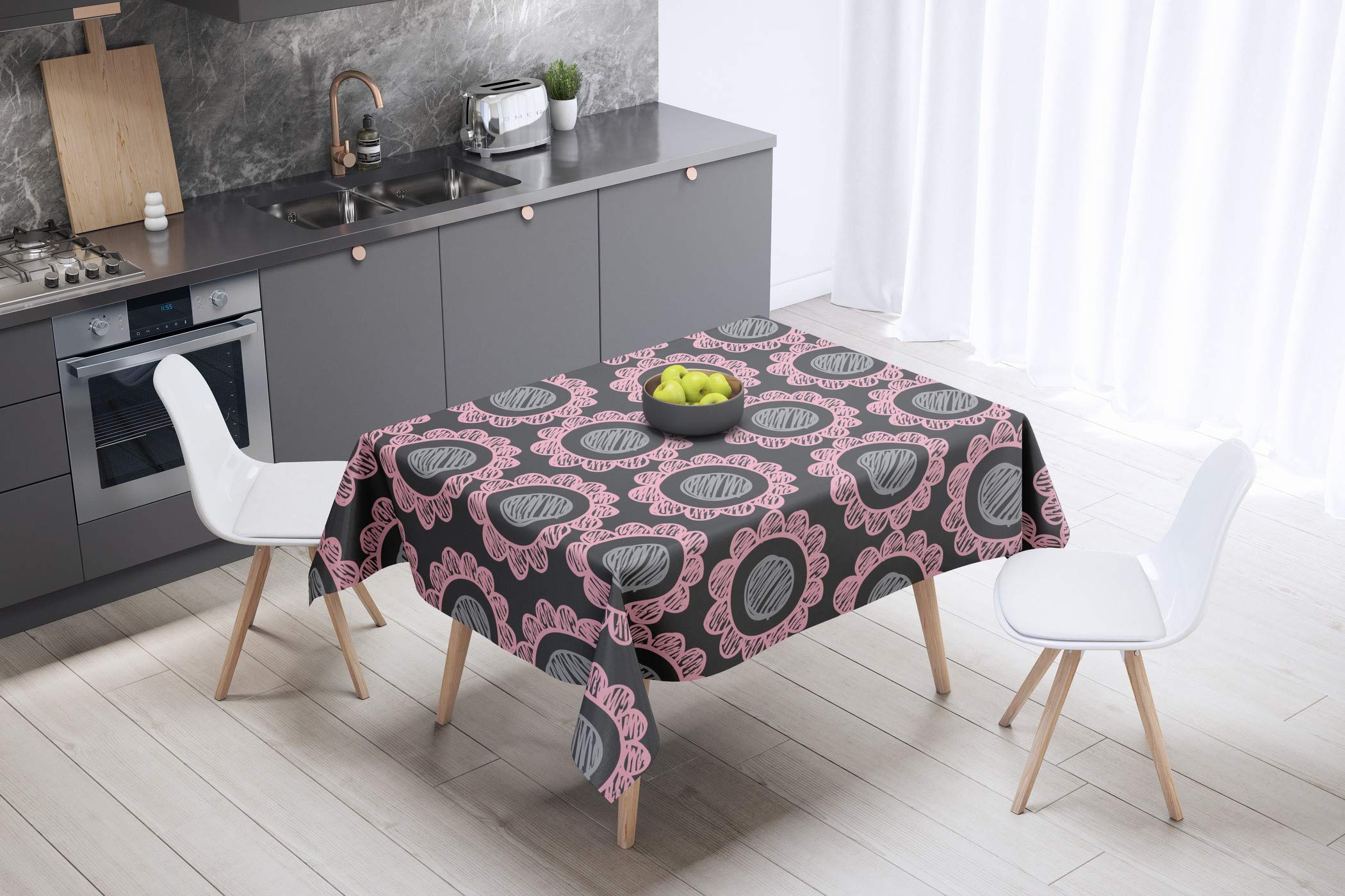 Bonamaison Kitchen Decoration, Tablecloth, 140cm x 140cm - Designed and Manufactured in Turkey