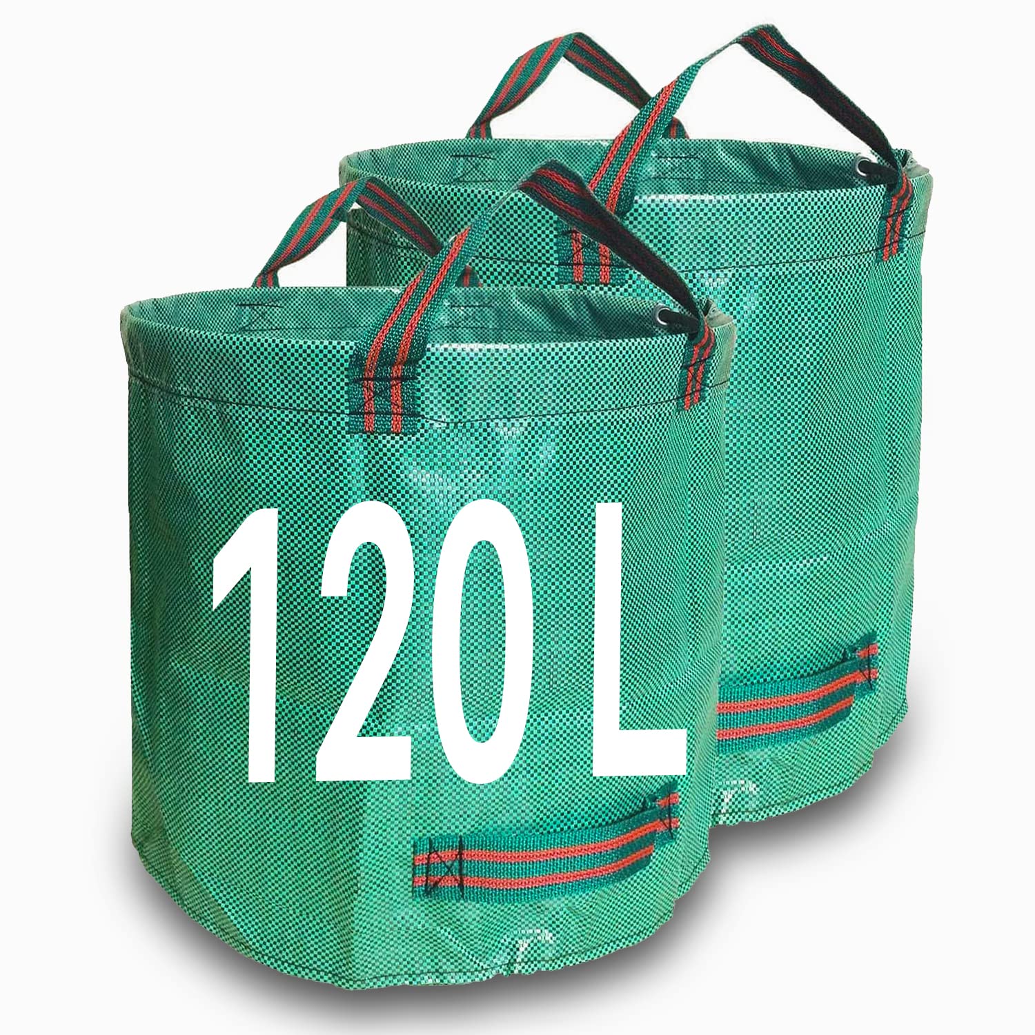 Singwow Garden Waste Bags 120L x 2 Heavy Duty Bin Bags, Reusable Garden Sacks with Handles, Ideal for Collecting Yard Waste, Plant waste grass and Leaves (120L)